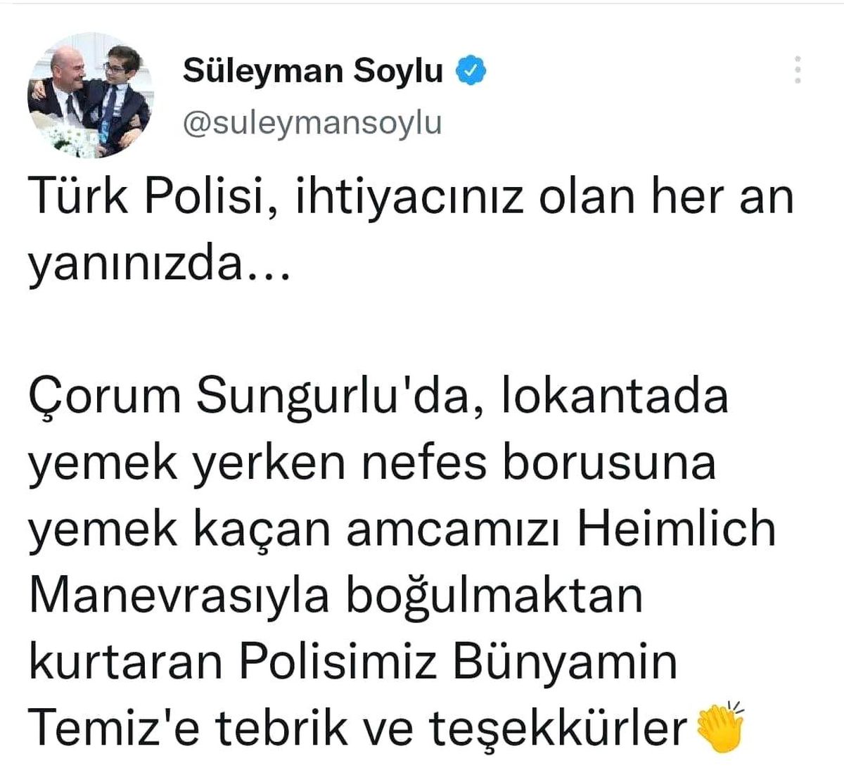 Bakan Soylu\'dan kahraman polise tebrik