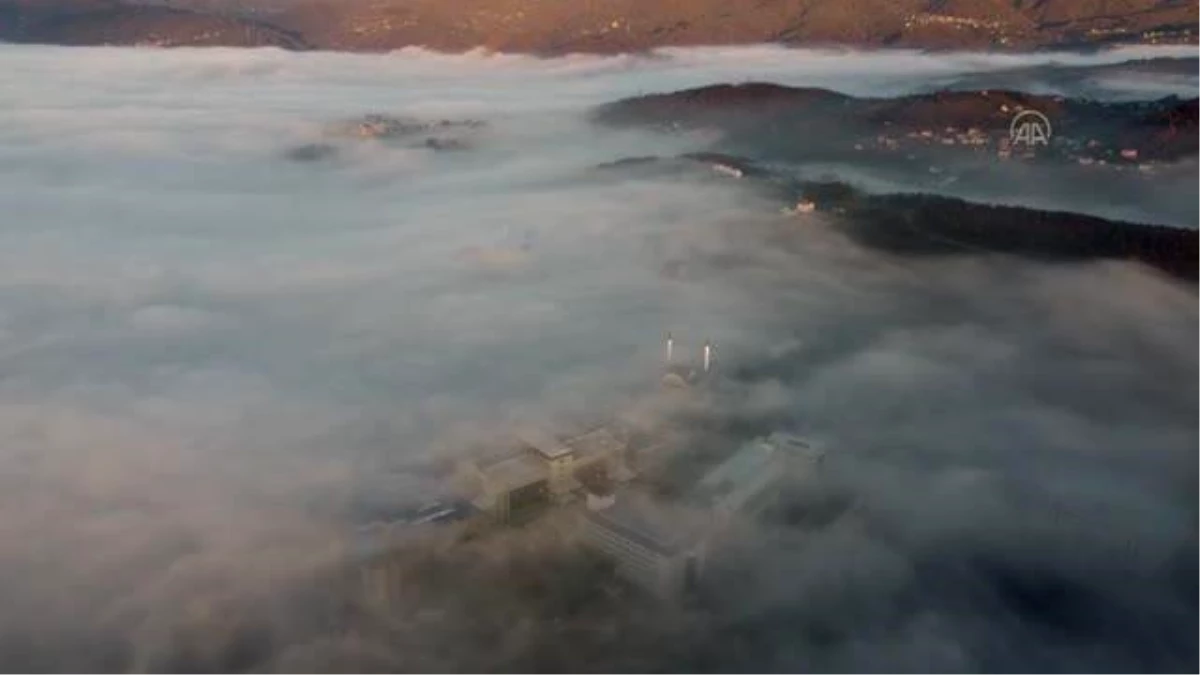 Düzce Ovası\'ndaki sis dron ile görüntülendi