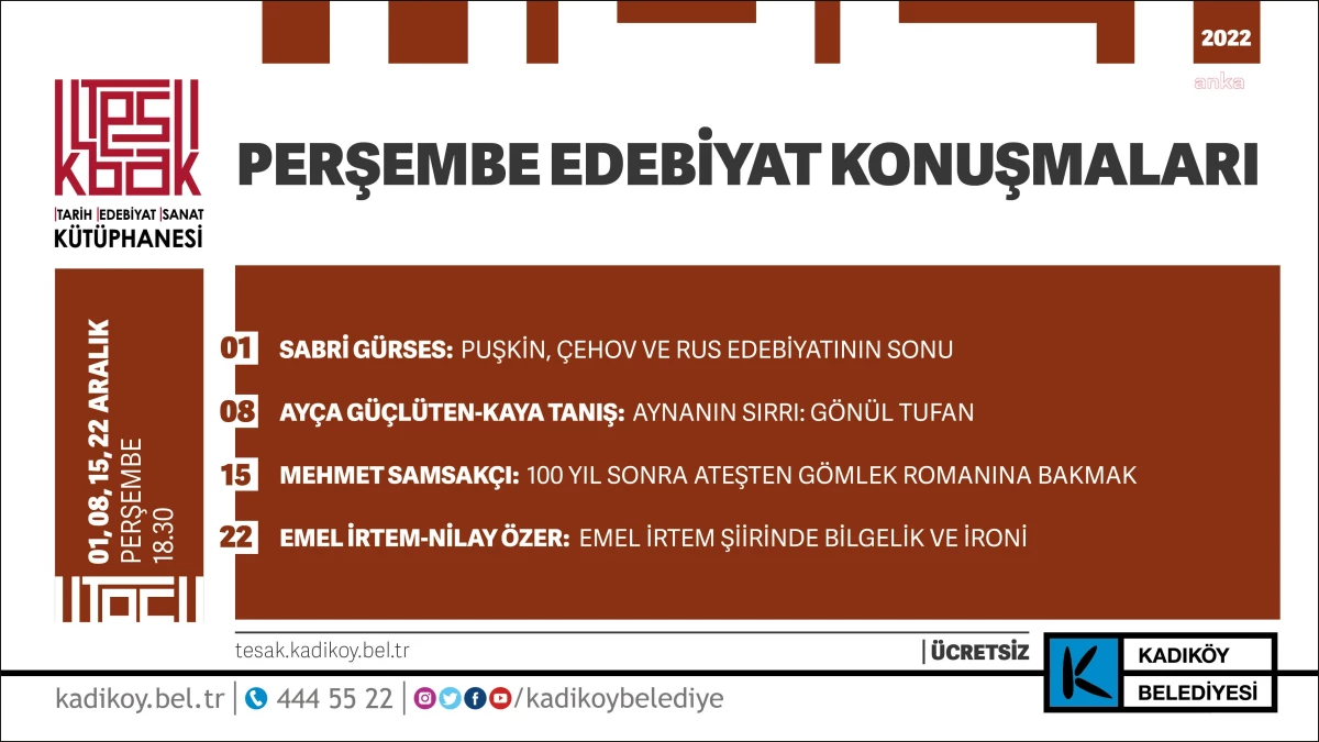 Kadıköy\'de Tarih, Felsefe ve Edebiyat\'ın Adresi Tesak\'ta Aralık Ayı Söyleşilerle Geçecek