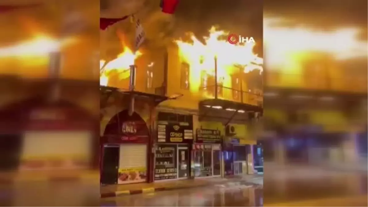 Ahşap bina yangını çevredeki iş yerlerinde hasara neden oldu