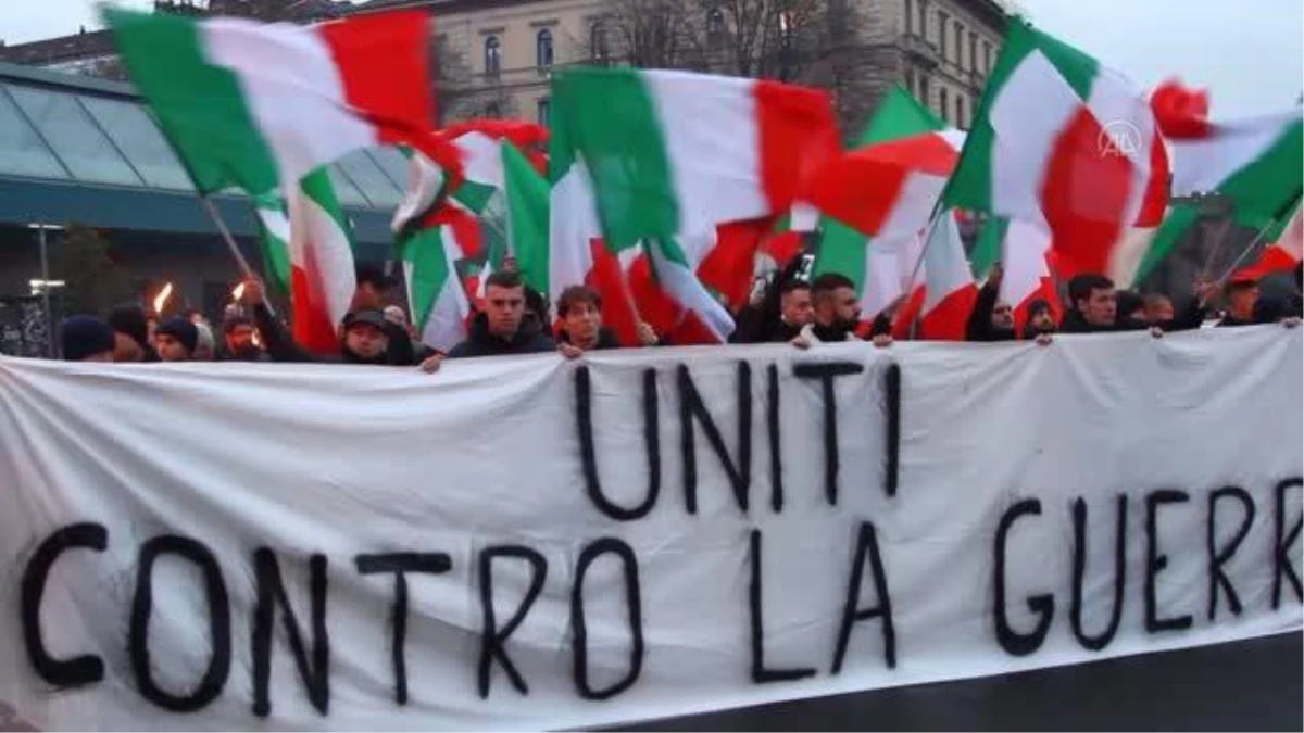 İtalya\'da karşıt görüşlülerin gösterileri sırasında olay çıktı