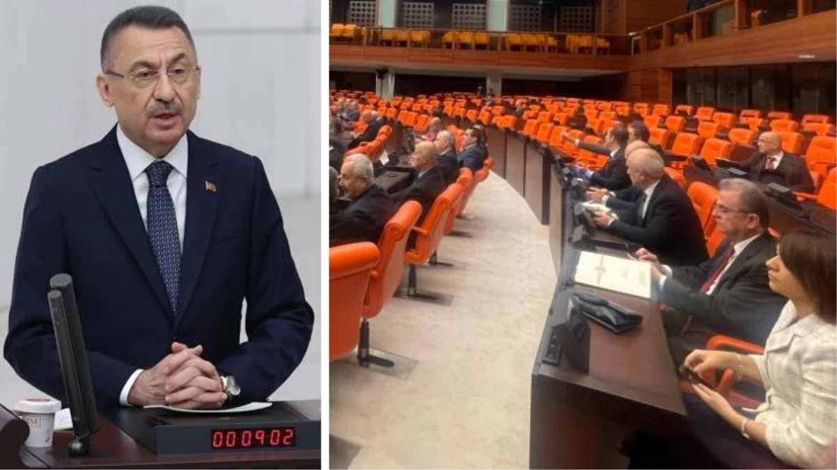 TBMM\'de başlayan bütçe görüşmelerine damga vuran olay! Fuat Oktay konuşurken AK Parti sıraları bomboş kaldı