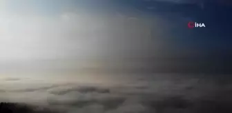 Eskişehir'in üzerini kaplayan sis eşsiz manzaralar oluşturdu