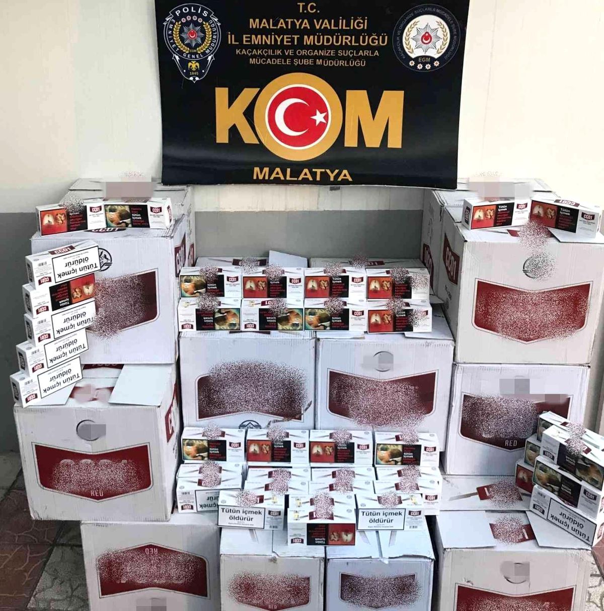 Malatya\'da 201 bin 600 adet makaron ele geçirildi