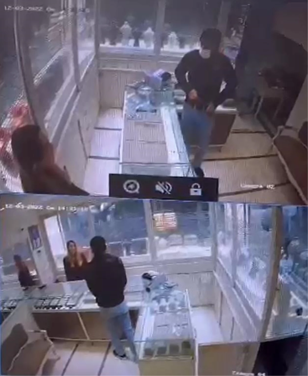 Bodrum\'da kuyumcudaki soygun girişimi güvenlik kamerasına yansıdı