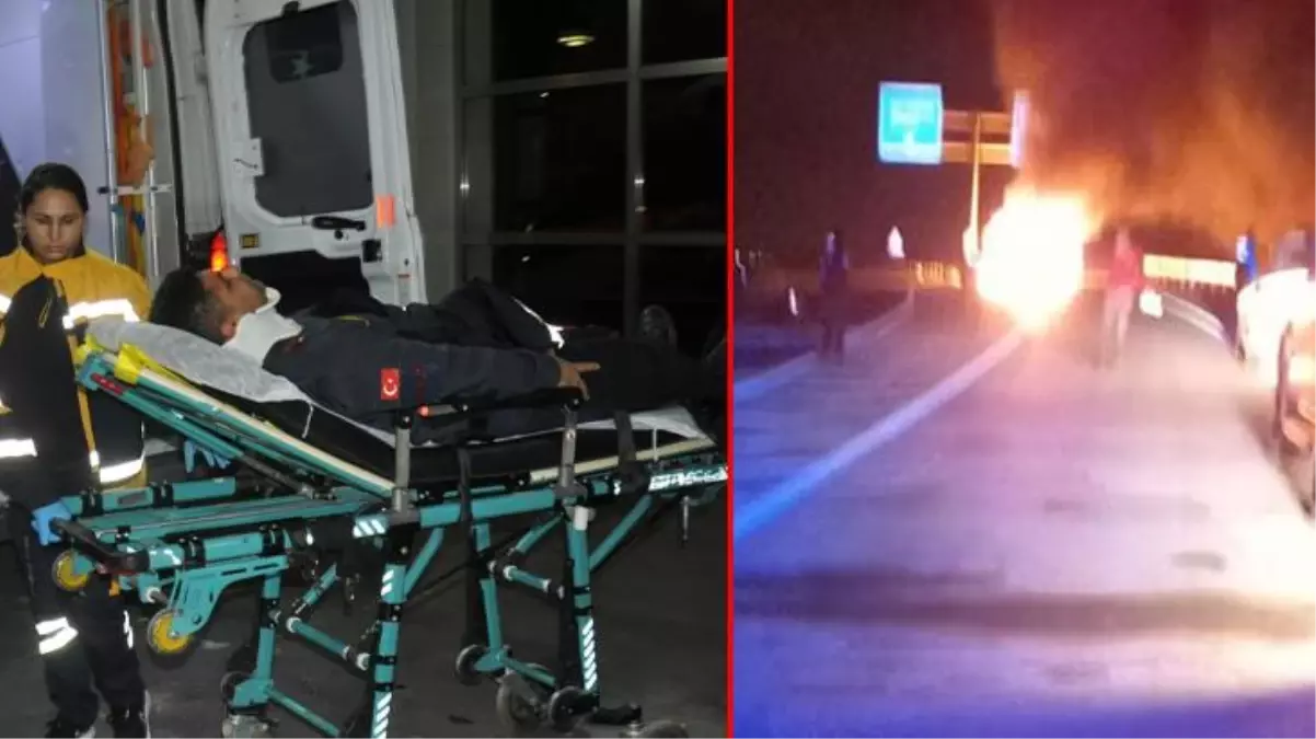 Karaman\'da askeri araç devrilip alev aldı, 3 asker canlarını son anda kurtardı