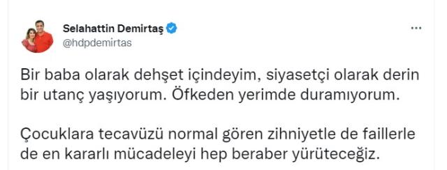 Ne diyeceği merak konusuydu! Demirtaş'tan 6 yaşında evlendirildiği iddia edilen kız hakkında ilk yorum: Öfkeden yerimde duramıyorum Ne diyeceği merak konusuydu! Demirtaş'tan 6 yaşında evlendirildiği iddia edilen kız hakkında ilk yorum: Öfkeden yerimde duramıyorum