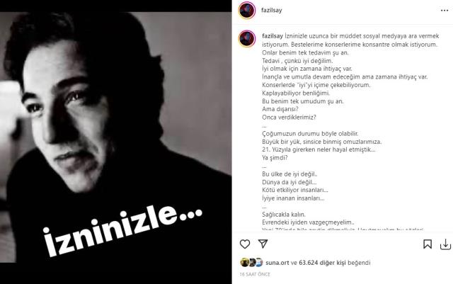 'İyi değilim' diyen Fazıl Say, sosyal medyaya ara verdi