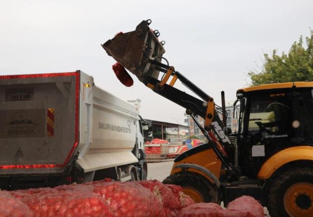Şanlıurfa'da denetimlerde ele geçirilen 22 ton çürümüş soğan imha edildi Şanlıurfa'da denetimlerde ele geçirilen 22 ton çürümüş soğan imha edildi