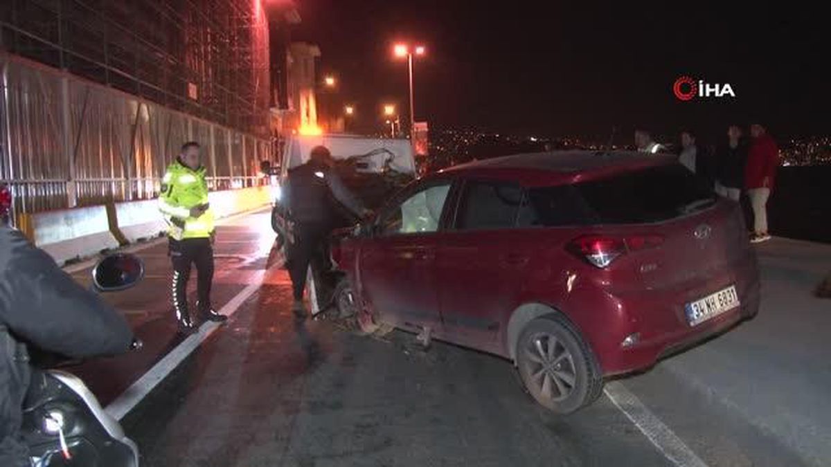 Sarıyer'de iki otomobil kafa kafaya çarpıştı: 1 yaralı