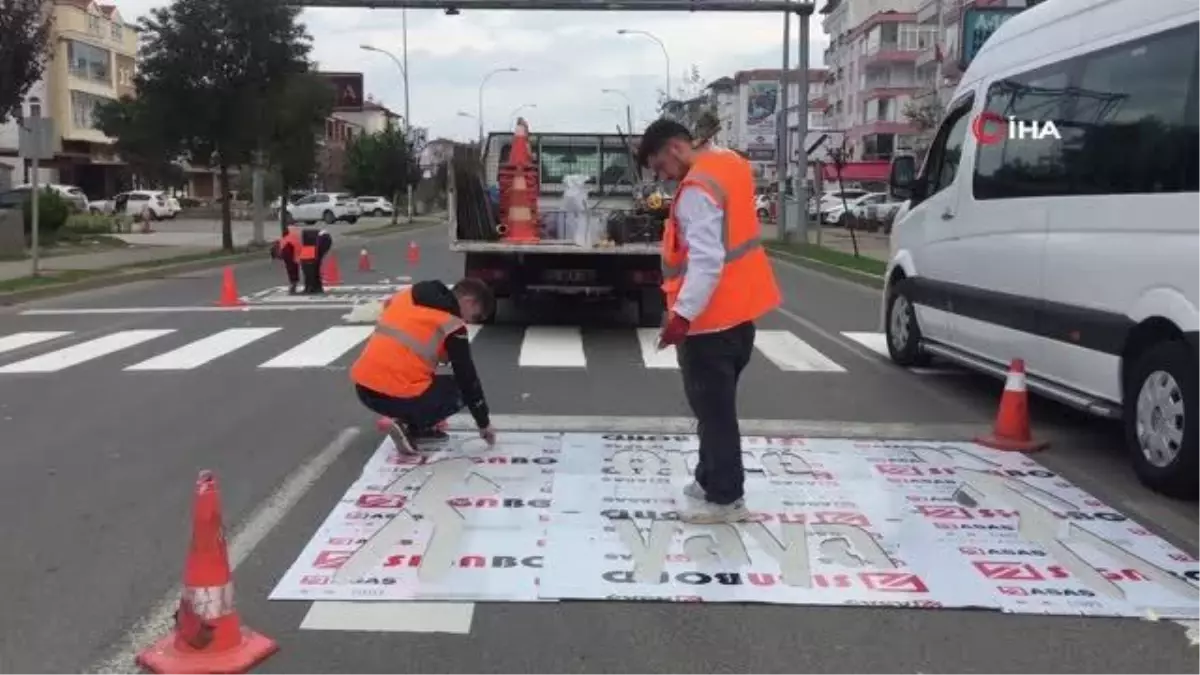 Ünye\'de yollarda yaya güvenliği arttırıldı