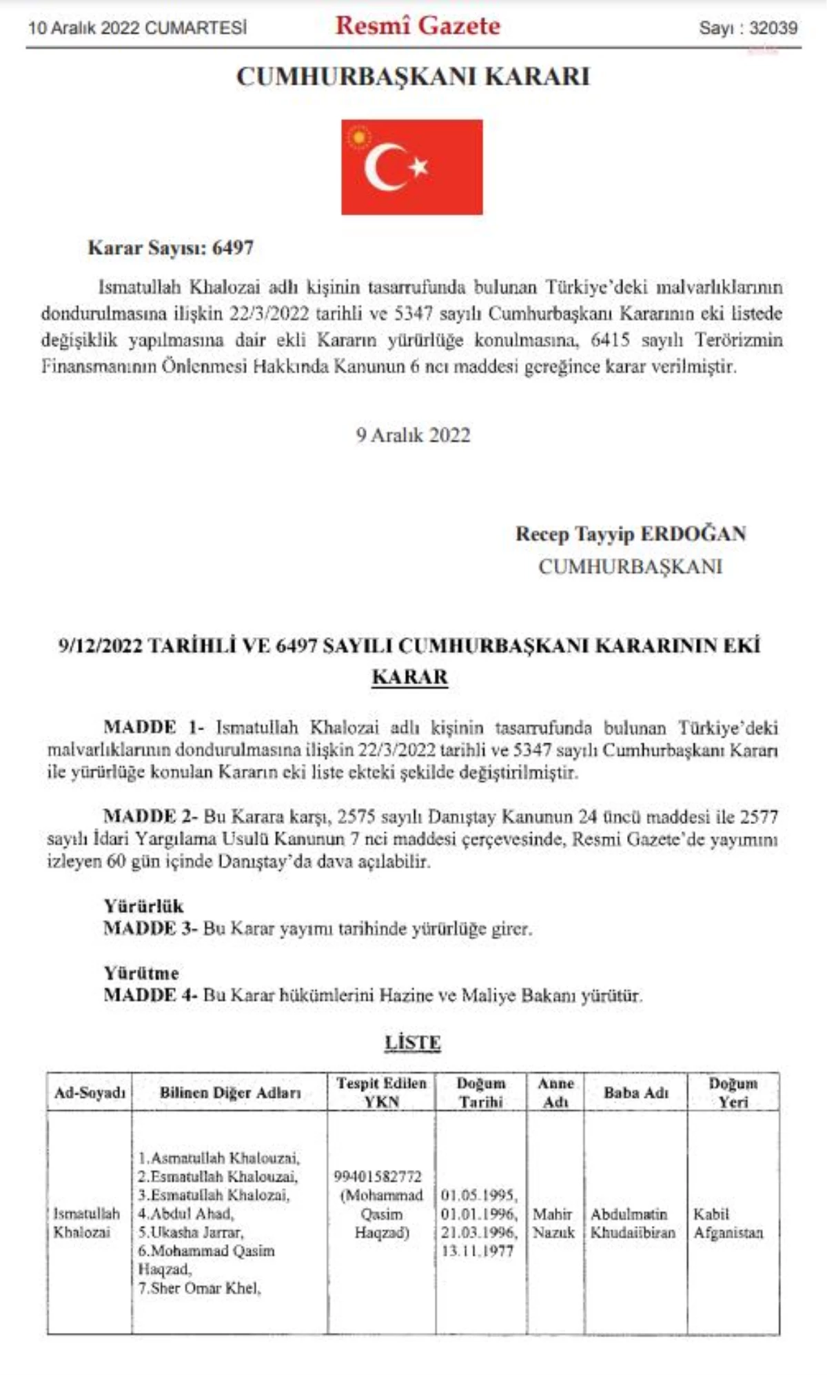 Türkiye\'deki Mal Varlığı Martta Dondurulan Işid-Horasan Bağlantılı Khalozai\'nin Kimlik Bilgileri Güncellendi