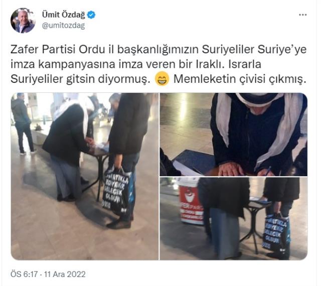 Suriyeliler Suriye'ye kampanyasına katılan Iraklı, Özdağ'ı bile şaşırttı: Israrla gitsin diyormuş