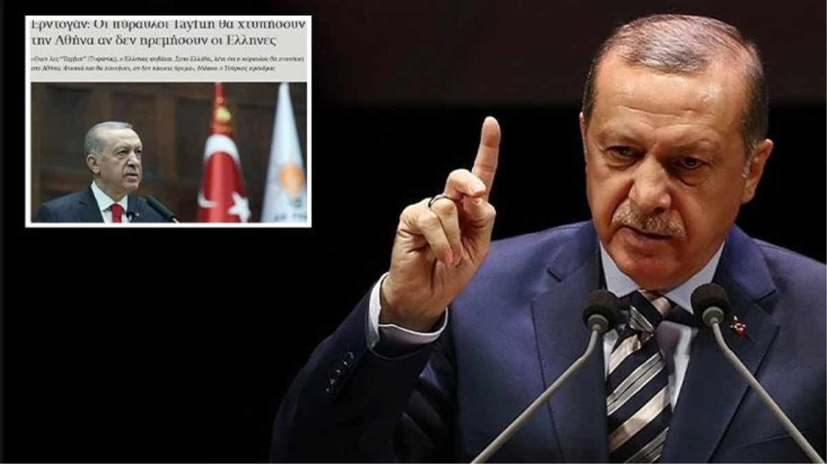 Erdoğan\'ın "Vururuz" sözleri ülke gündemine oturdu! Yunan basını yaşanan paniği manşete taşıdı