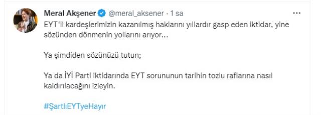 EYT 2023'e sarktı! Akşener 'verilen sözleri' hatırlatarak yaklaşan seçimleri işaret etti EYT 2023'e sarktı! Akşener 'verilen sözleri' hatırlatarak yaklaşan seçimleri işaret etti