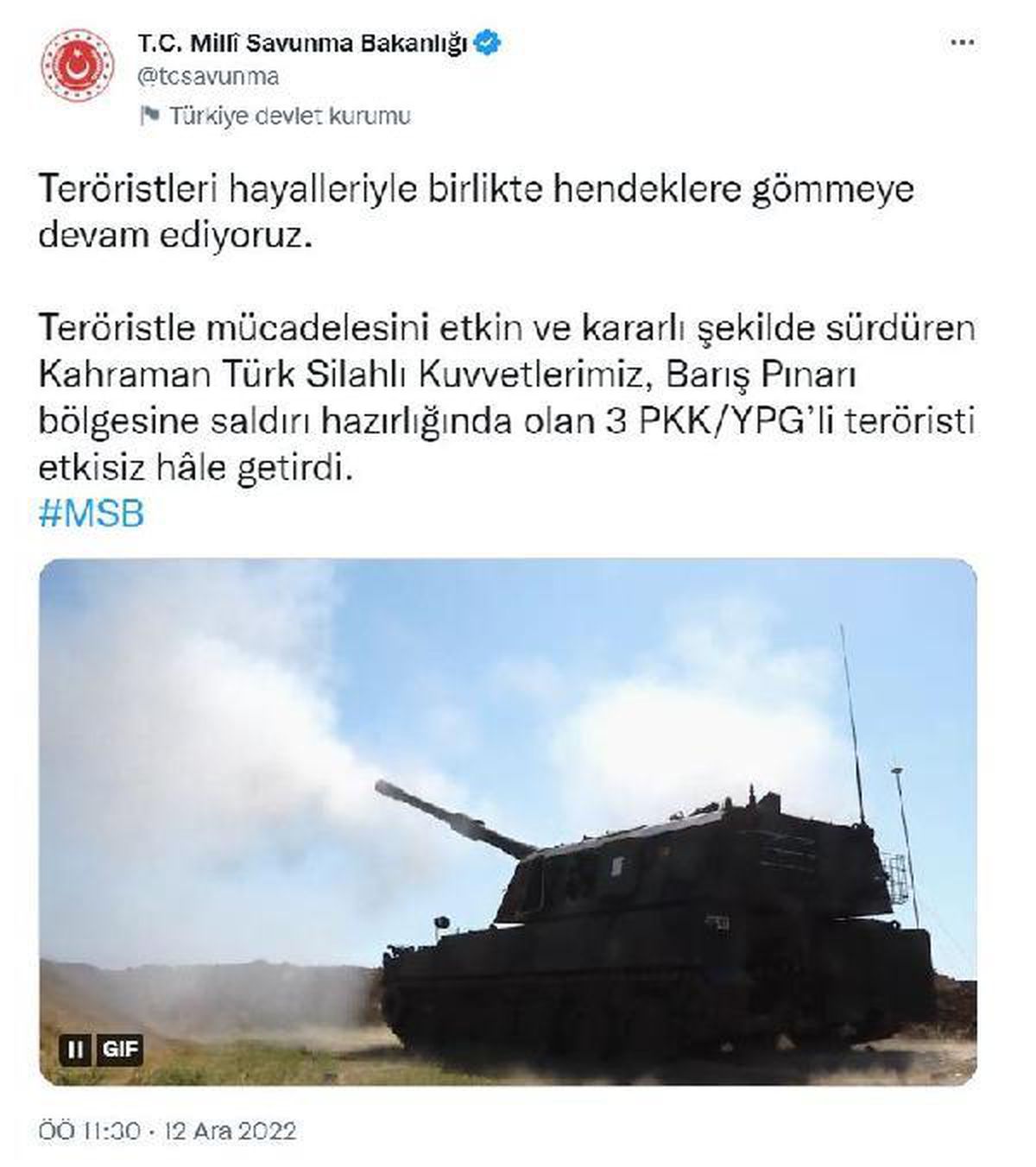 Barış Pınarı bölgesine saldırı hazırlığında olan 3 PKK/YPG\'li terörist etkisiz hale getirildi