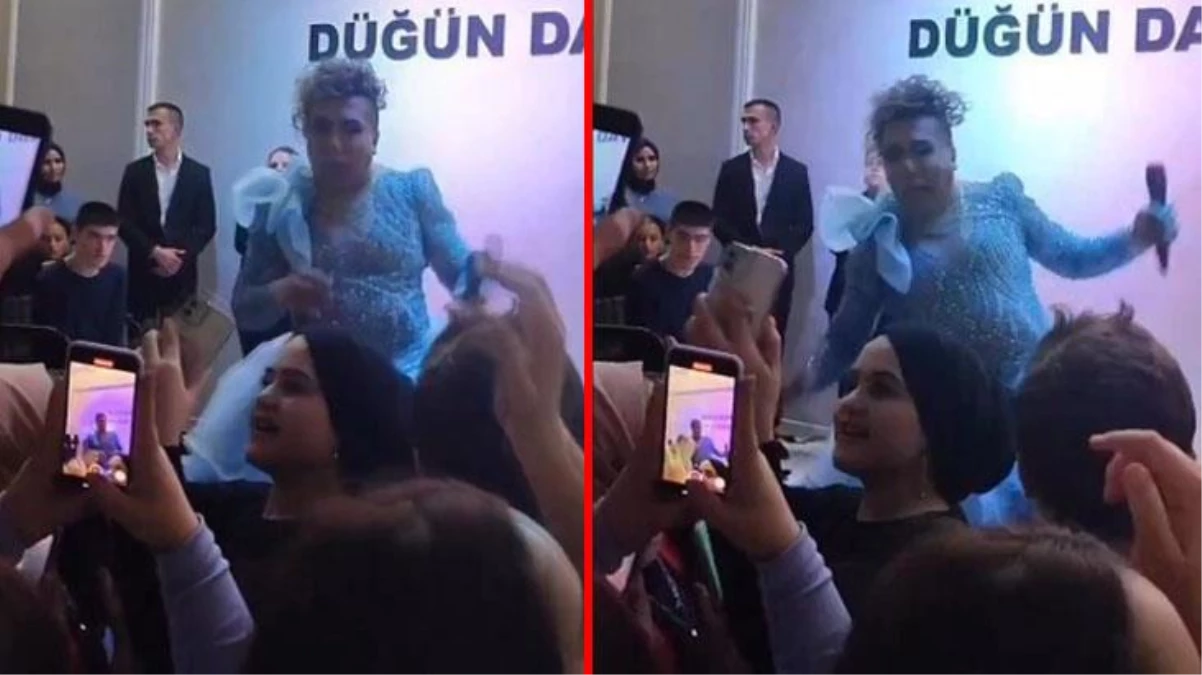 Fenomen Murat Övüç, sahnede şarkı söylerken eteğine basınca fena düştü