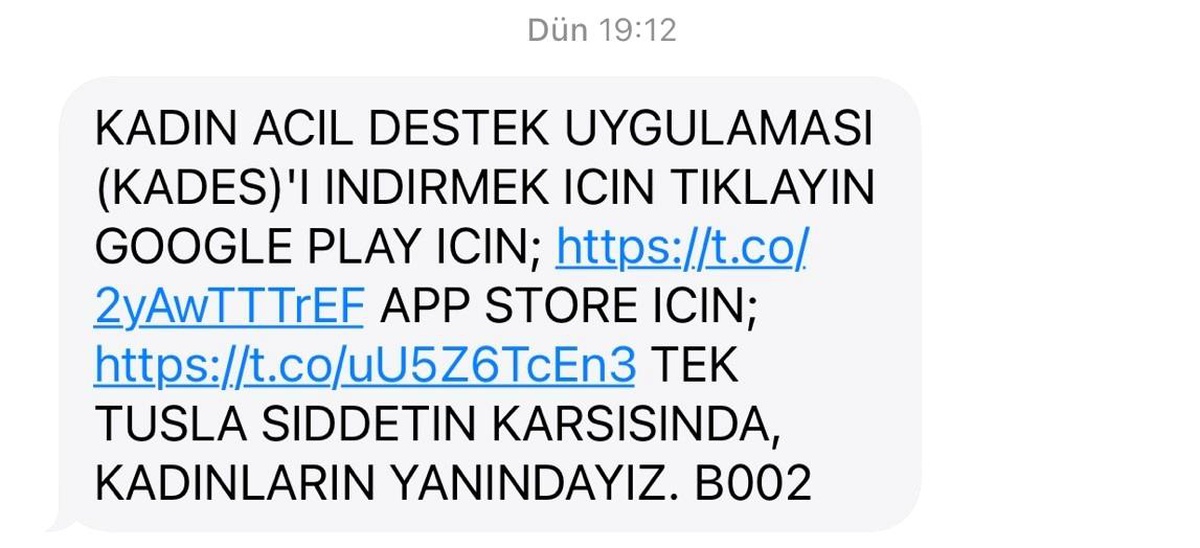 İçişleri Bakanlığınca 18 yaş üstü kadınlara SMS ile \'KADES\' indirme linki gönderildi