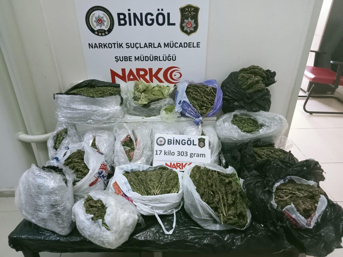 Bingöl\'de 17 kilo 433 gram esrar ele geçirildi