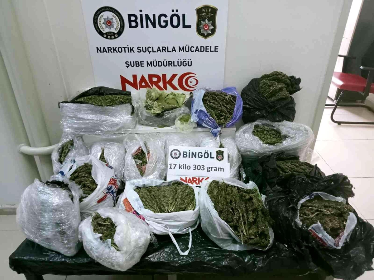 Bingöl\'de uyuşturucu operasyonu: 17 kilo esrar ele geçirildi, 1 kişi tutuklandı
