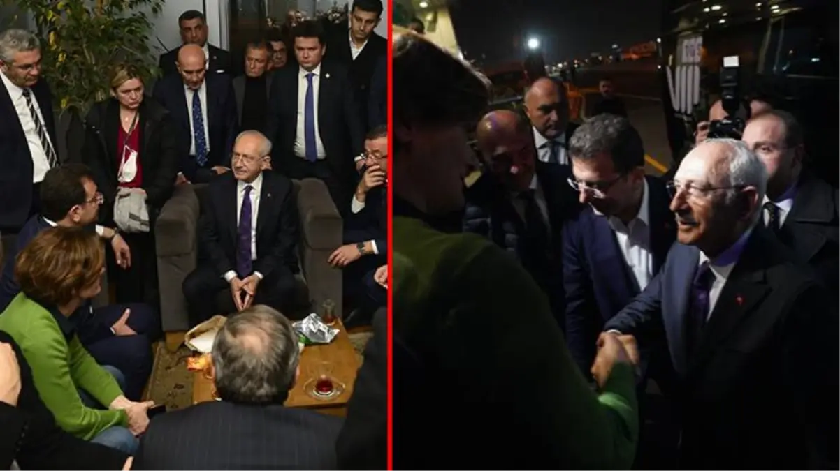 İmamoğlu ve Kaftancıoğlu, Almanya\'dan Türkiye\'ye dönen Kılıçdaroğlu\'nu karşıladı