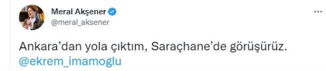 İmamoğlu'nun çağrısına ilk yanıt Meral Akşener'den geldi: Ankara'dan yola çıktım, Saraçhane'de görüşürüz