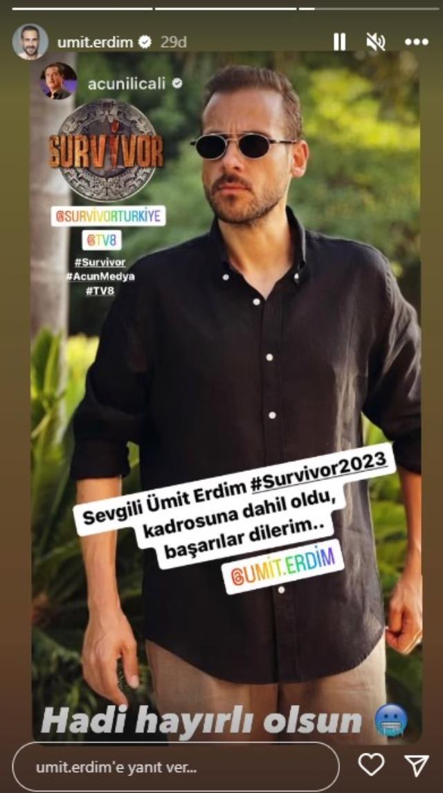 Survivor 2023'ün ikinci yarışmacısı oyuncu Ümit Erdim oldu Survivor 2023'ün ikinci yarışmacısı oyuncu Ümit Erdim oldu