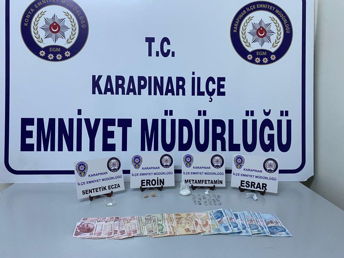 Konya\'da uyuşturucu ticareti yaptıkları iddia edilen 2 kişi tutuklandı