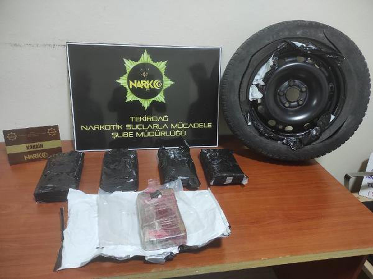 6 kilo kokaini yedek lastiğe gizlemişler