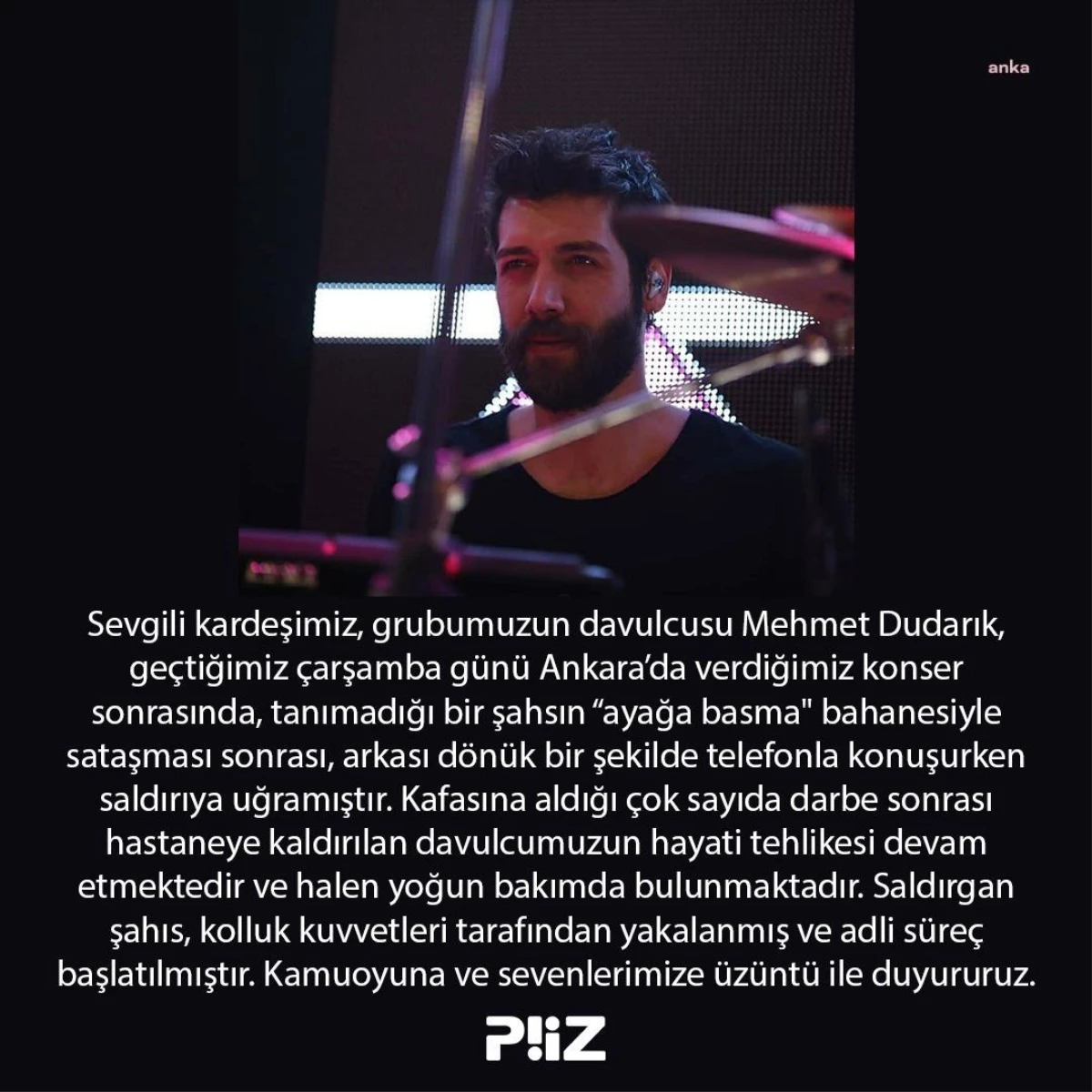 Müzisyen Mehmet Dudarık, Ankara\'da Darp Edildi, Yoğun Bakıma Alındı