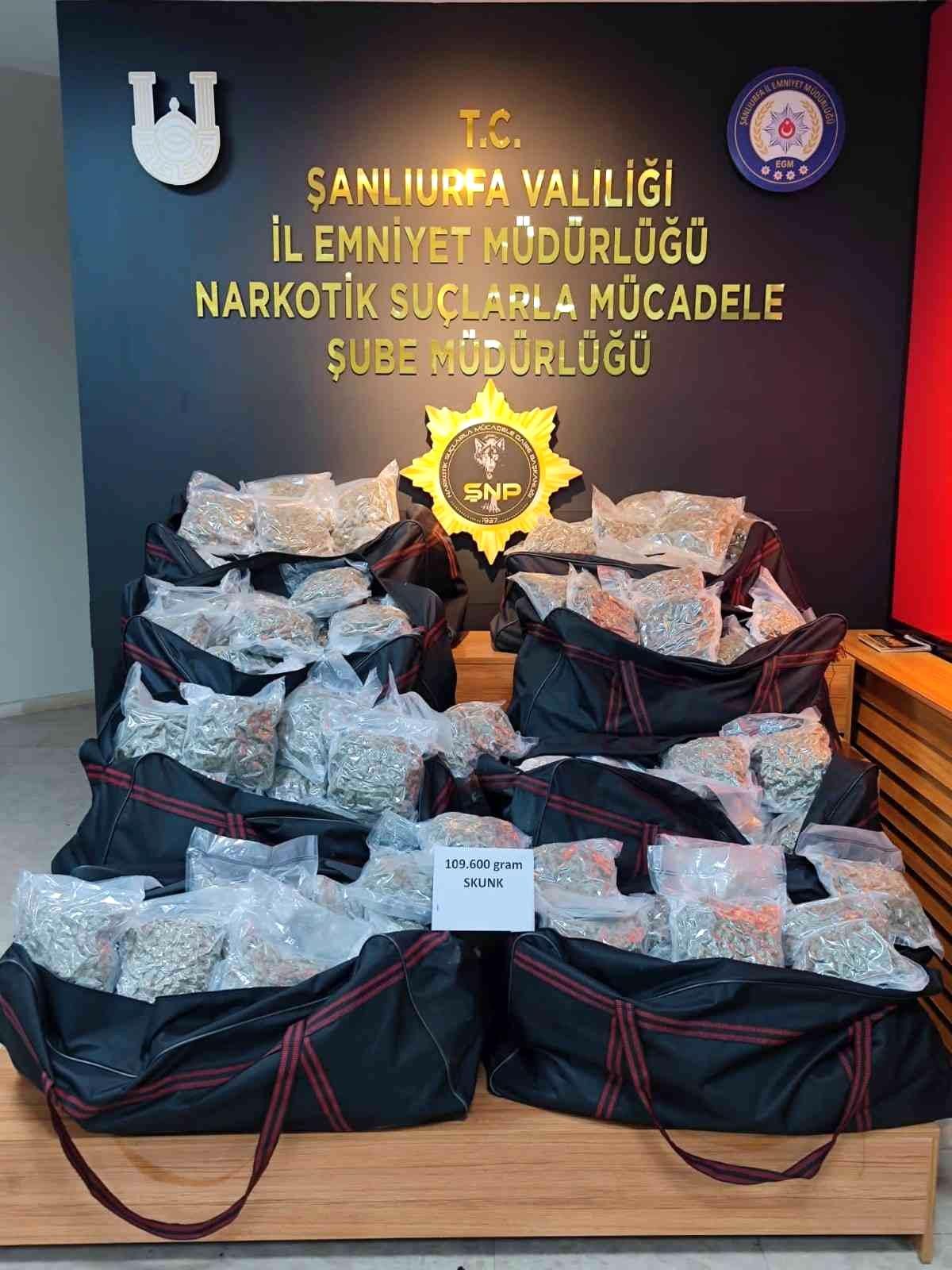 Şanlıurfa\'da 109 kilo uyuşturucu ele geçirildi