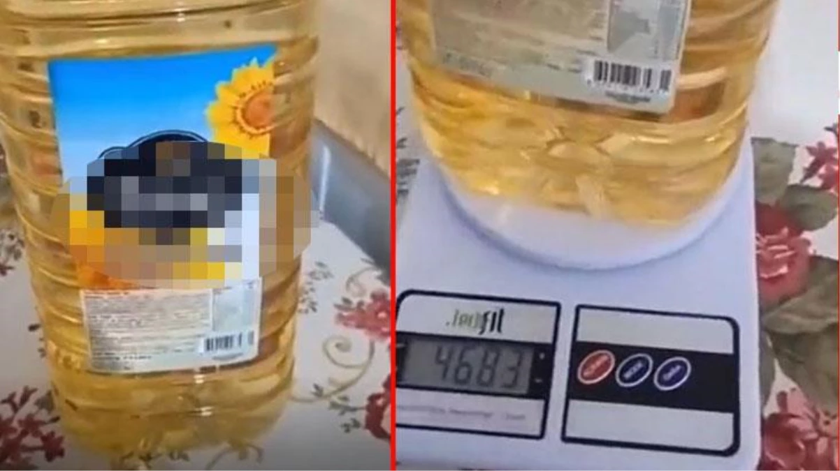 Zincir marketi ifşa etmek isteyen vatandaş, 5 litrelik ayçiçek yağını kilo olarak tarttı! Sosyal medyada gündem olan videoya yorum yağdı