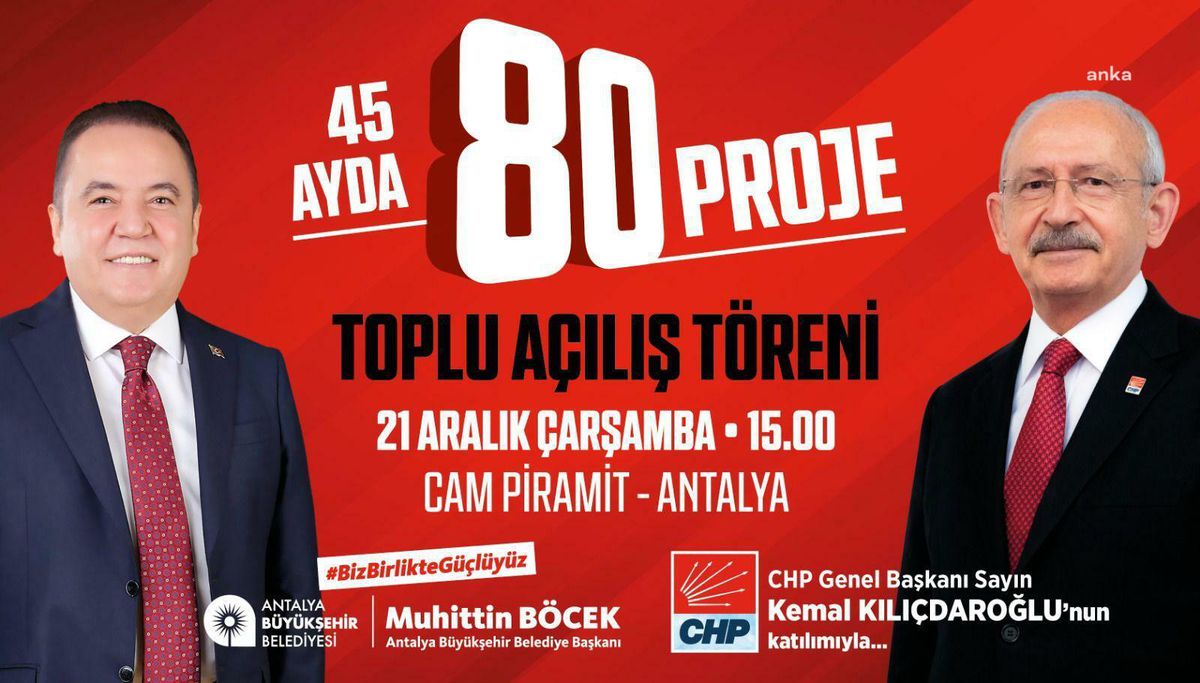 Antalya Büyükşehir Belediyesi\'nden \'45 Ayda 80 Proje\' İçin Toplu Açılış Töreni