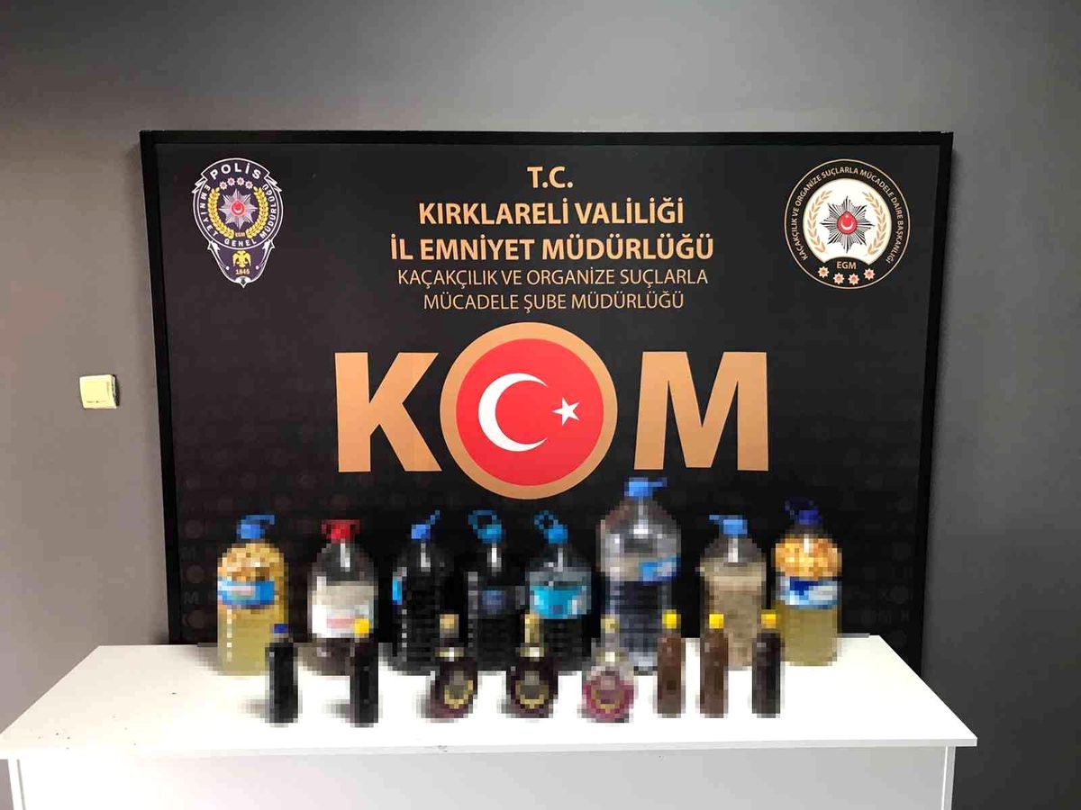 Kırklareli\'nde \'Zincir 2\' operasyonunda sahte içki ele geçirildi