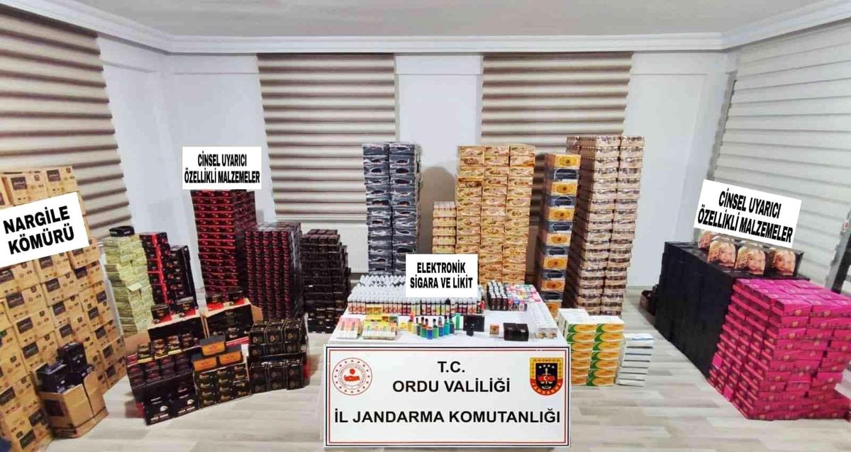 Ordu\'da 10 binlerce cinsel uyarıcı madde ele geçirildi: 2 gözaltı