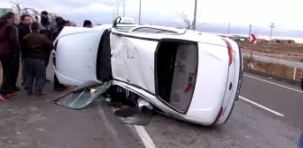 Karşı şeride geçen otomobil takla attı: 1'i bebek 4 yaralı