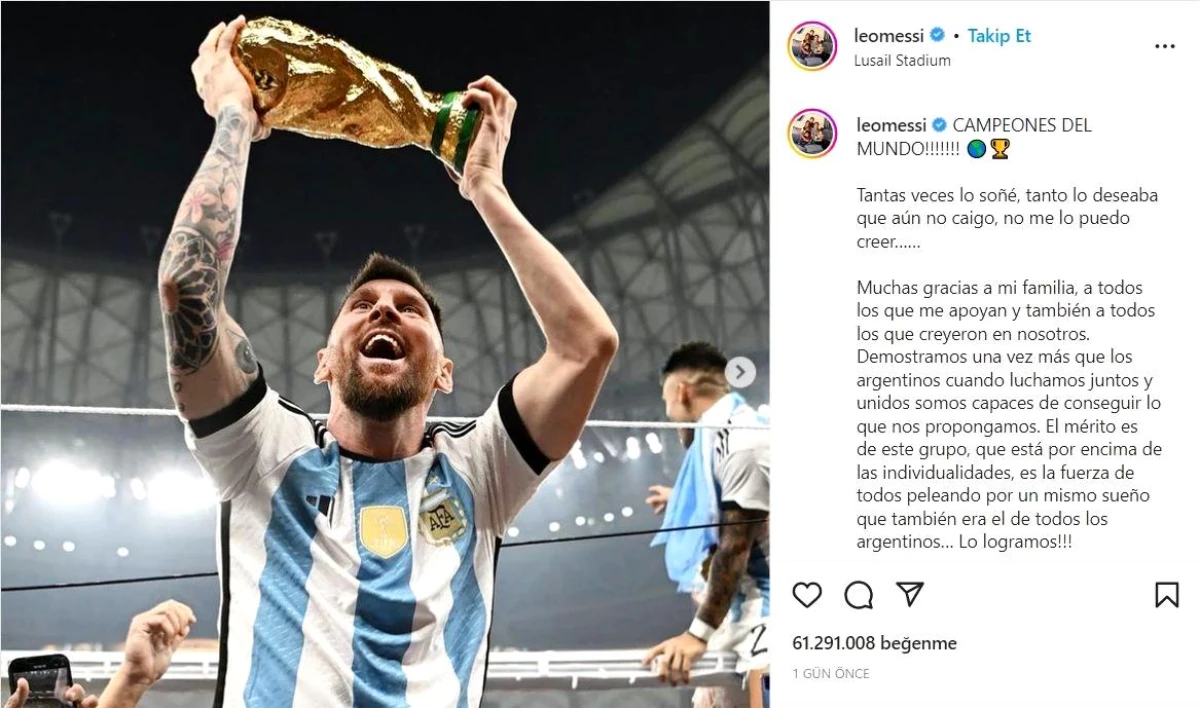Messi\'nin Dünya Kupası fotoğrafı rekor kırdı