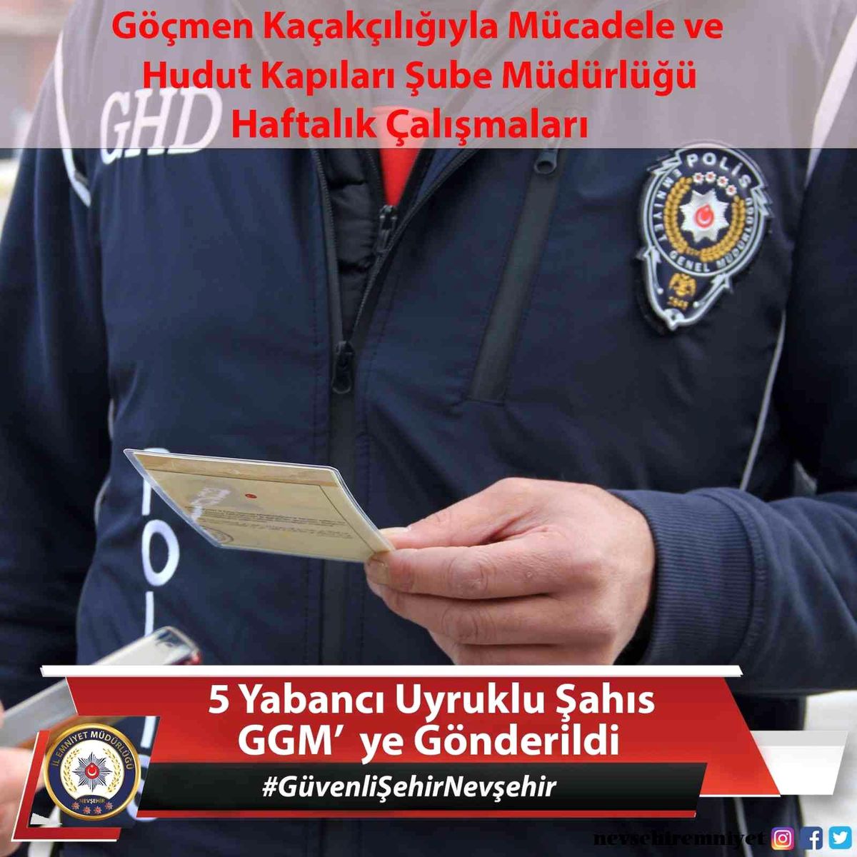 Türkiye\'ye yasadışı yollarla giriş yapan 5 şahıs Nevşehir\'de yakalandı