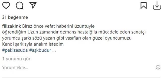 Köyün en güzel kızına veda! Pakize Suda'nın ölümü sevenlerini yasa boğdu, paylaşımlar art arda geldi