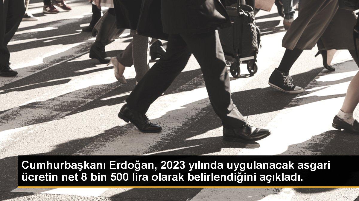 Cumhurbaşkanı Erdoğan, 2023 yılında uygulanacak asgari ücretin net 8 bin 500 lira olarak belirlendiğini açıkladı.