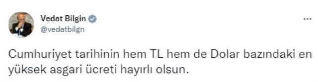 Bakan Bilgin tablo paylaştı! Son zamla asgari ücret dolar bazında rekor kırdı