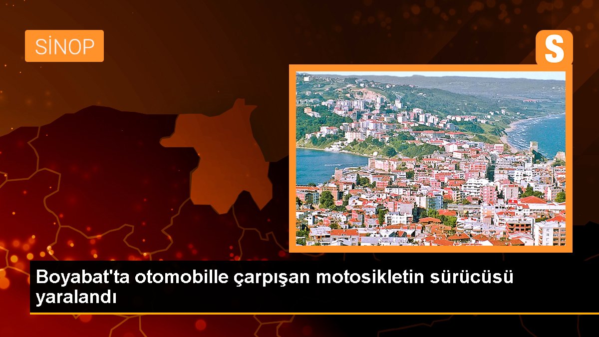 Boyabat\'ta otomobille çarpışan motosikletin sürücüsü yaralandı