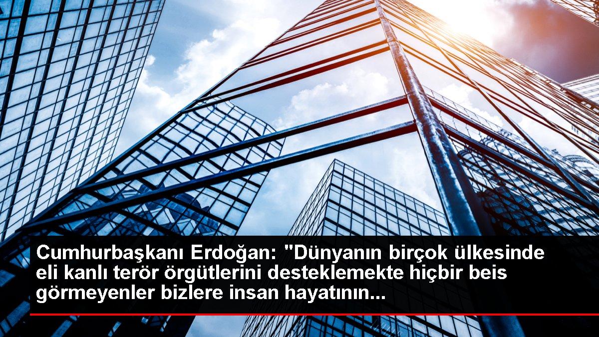 Cumhurbaşkanı Erdoğan: 'Dünyanın birçok ülkesinde eli kanlı terör örgütlerini desteklemekte hiçbir beis görmeyenler bizlere insan hayatının...