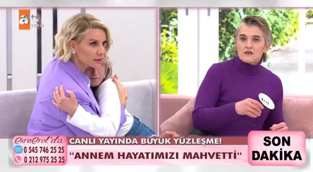 Esra Erol'da programında yüzleşen anne ve kız, canlı yayında birbirinin üzerine yürüdü