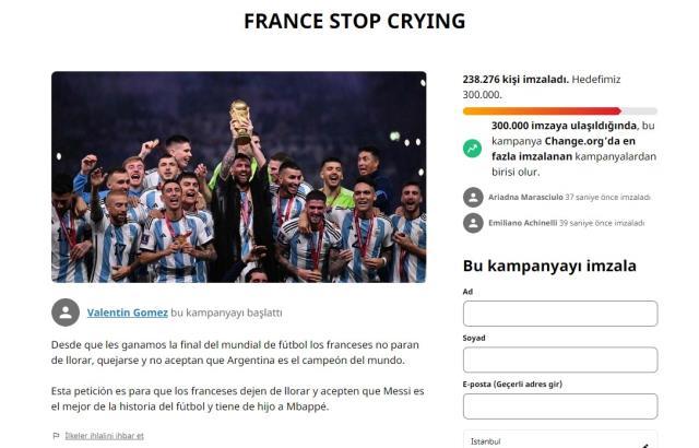 Arjantin'den 'Dünya Kupası finali tekrar edilsin' diyen Fransa'ya karşı çok konuşulacak kampanya
