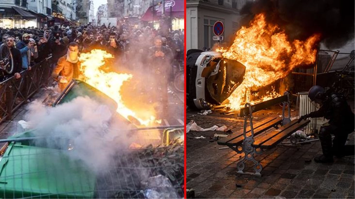 Paris yangın yeri! PKK destekçileri sokakları savaş alanına çevirdi, çok sayıda polis yaralı