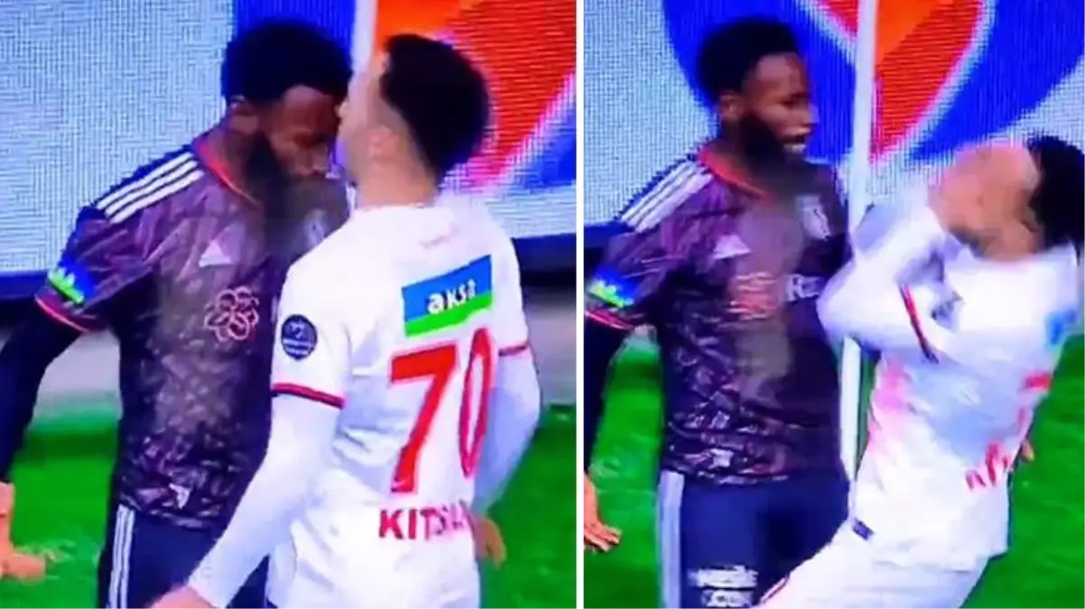 Beşiktaşlı N\'Koudou rakibine kafa attı! Hakemin kararı futbolseverleri çıldırttı