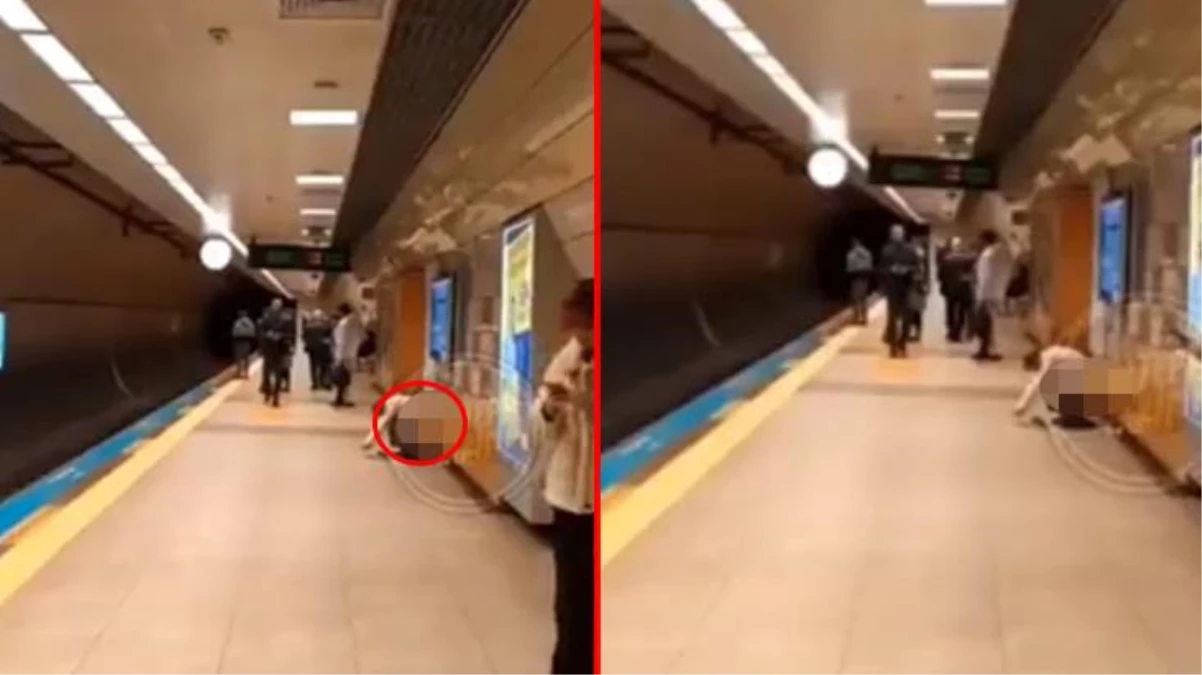 Maltepe\'de metroda şaşkınlık yaratan anlar! Çevresindekilere aldırış etmeyen adam metroda tuvaletini yaptı