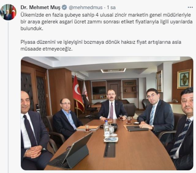 Bakan Muş'un zincir marketlerin yöneticilerini uyarması gündem oldu! Herkes aynı yorumu yapıyor