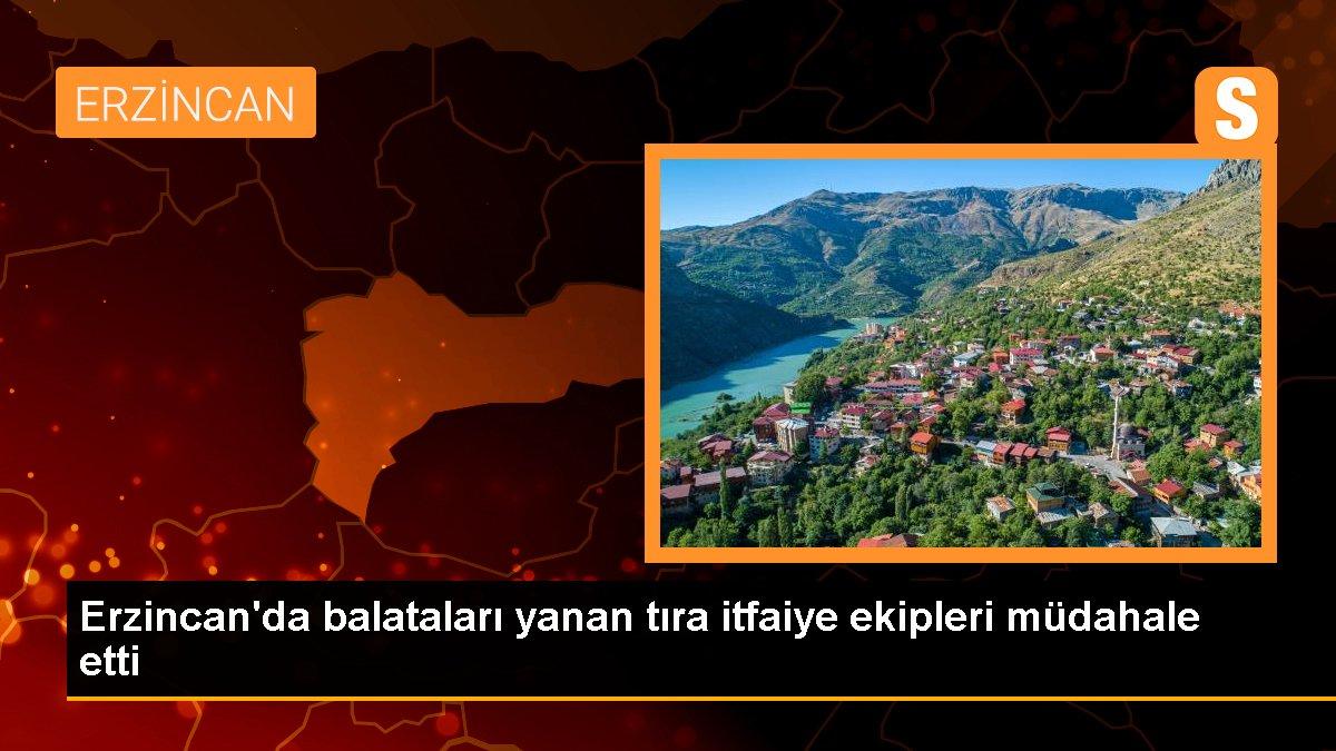 Erzincan\'da balataları yanan tıra itfaiye ekipleri müdahale etti